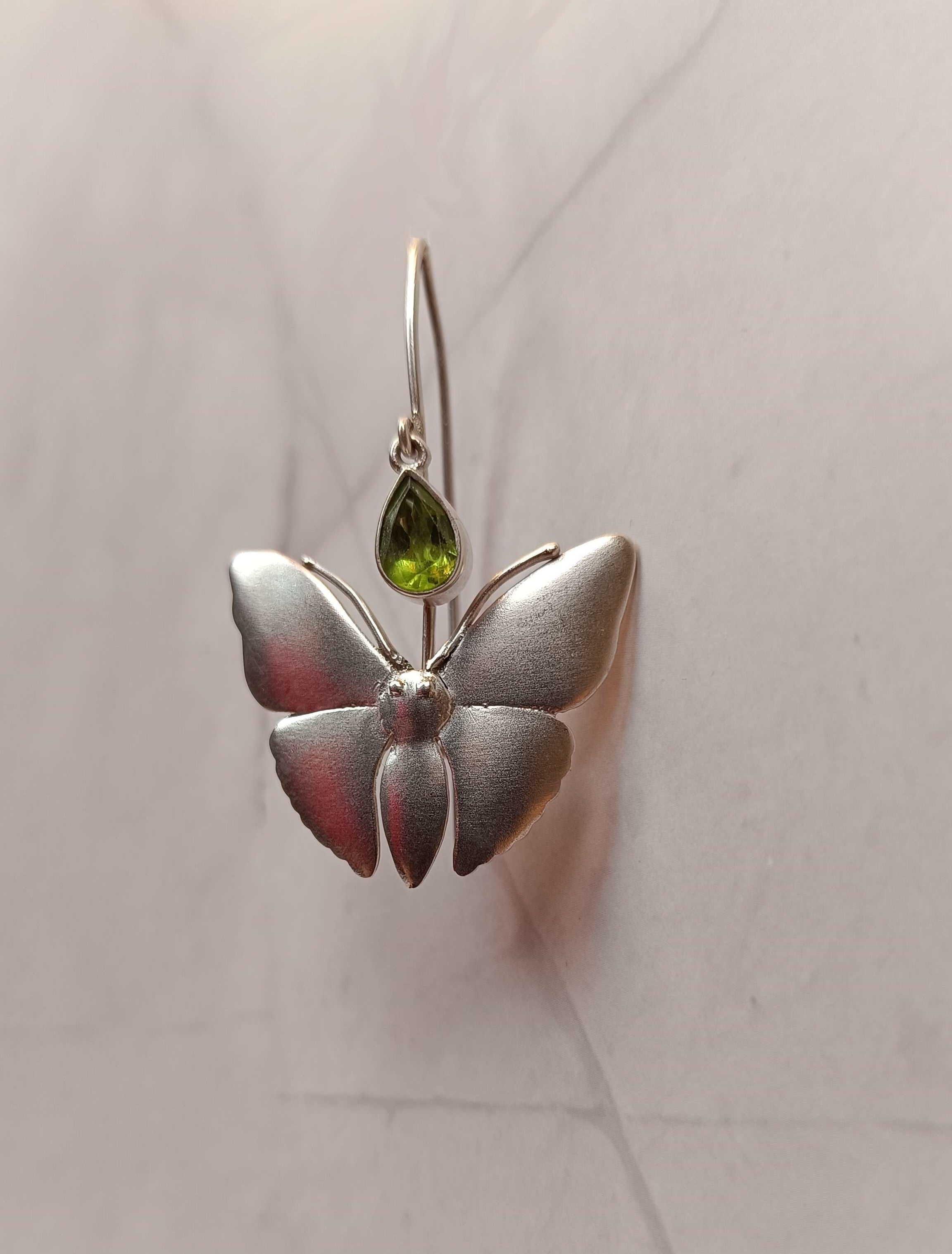 Peridot Schmetterling Ohrringe