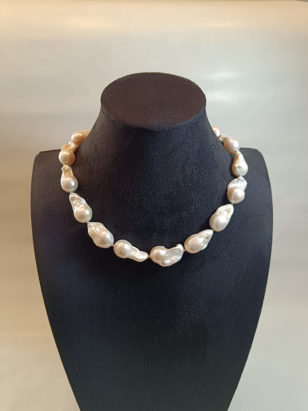Barock-Zuchtperlen Halskette (weiß)