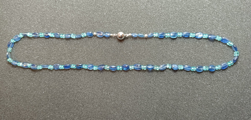 Blaue Kyanit-Aquamarin-Halskette