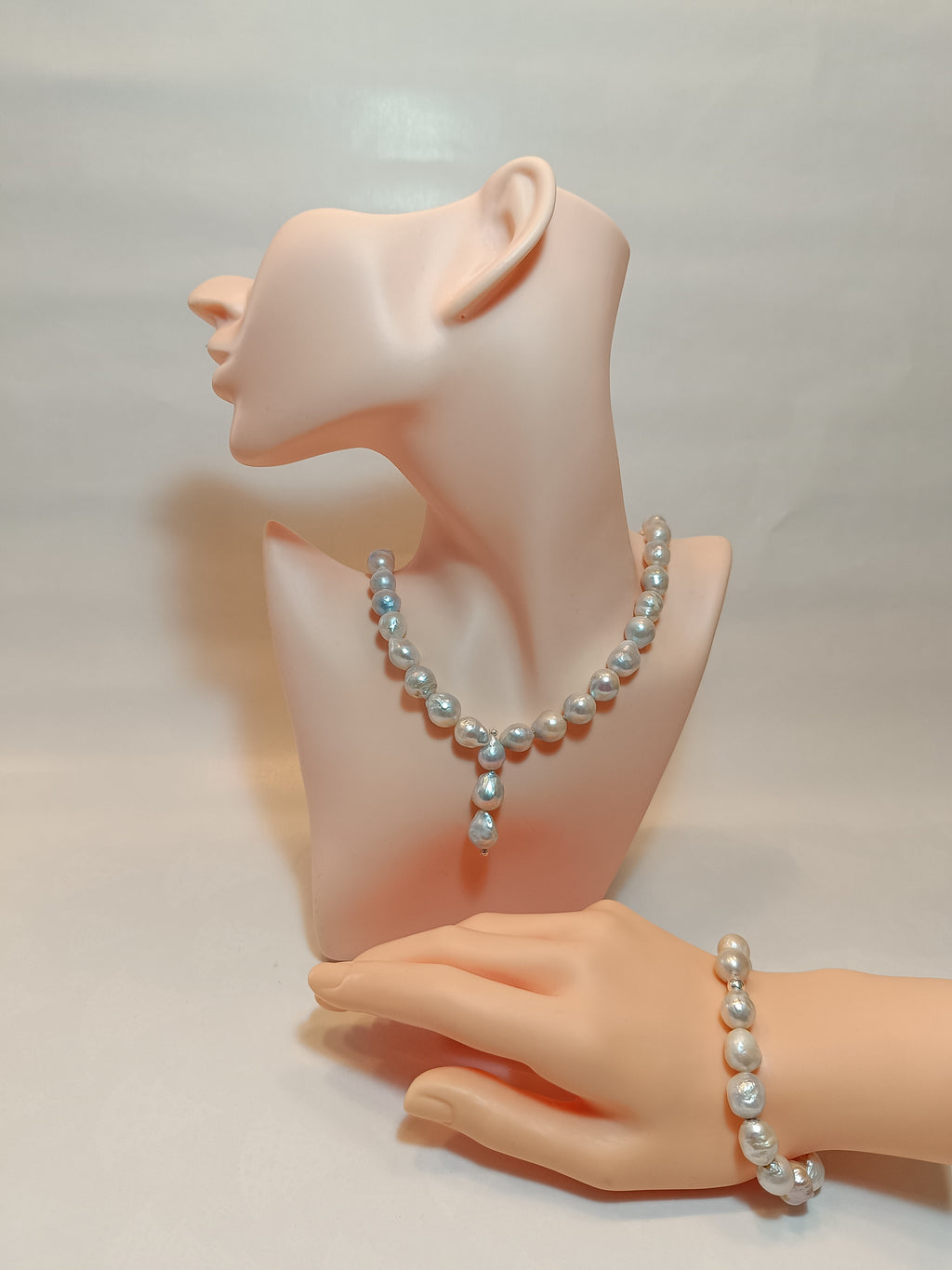 Barockperlen Armkette (weiß)