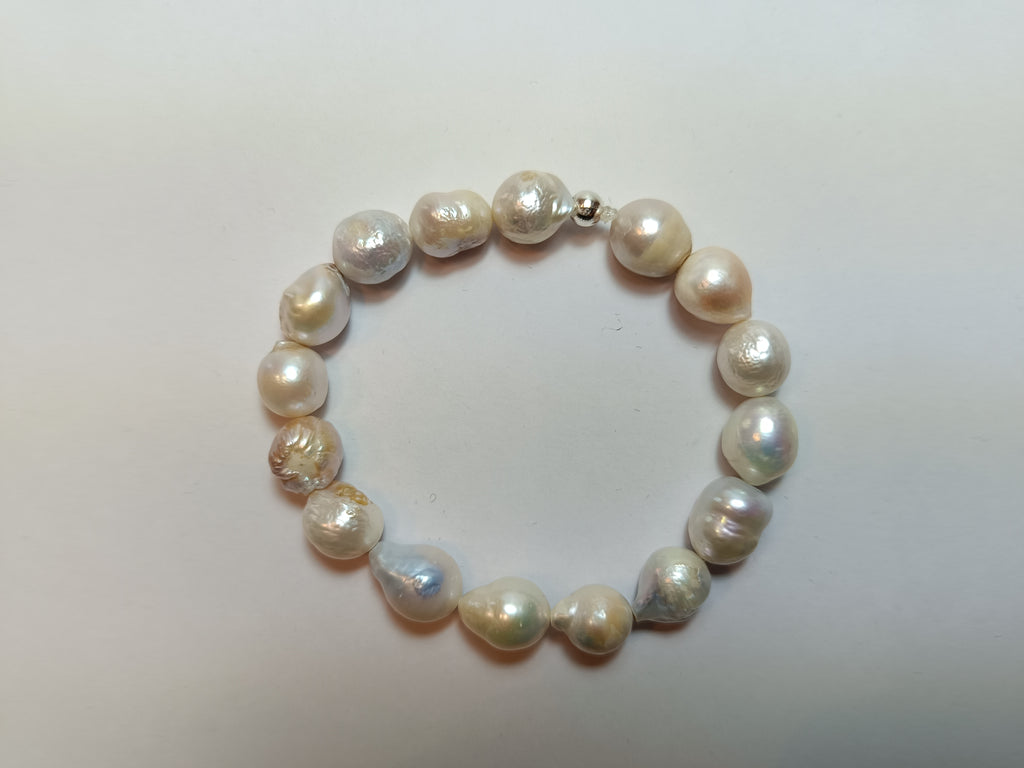 Barockperlen Armkette (weiß)