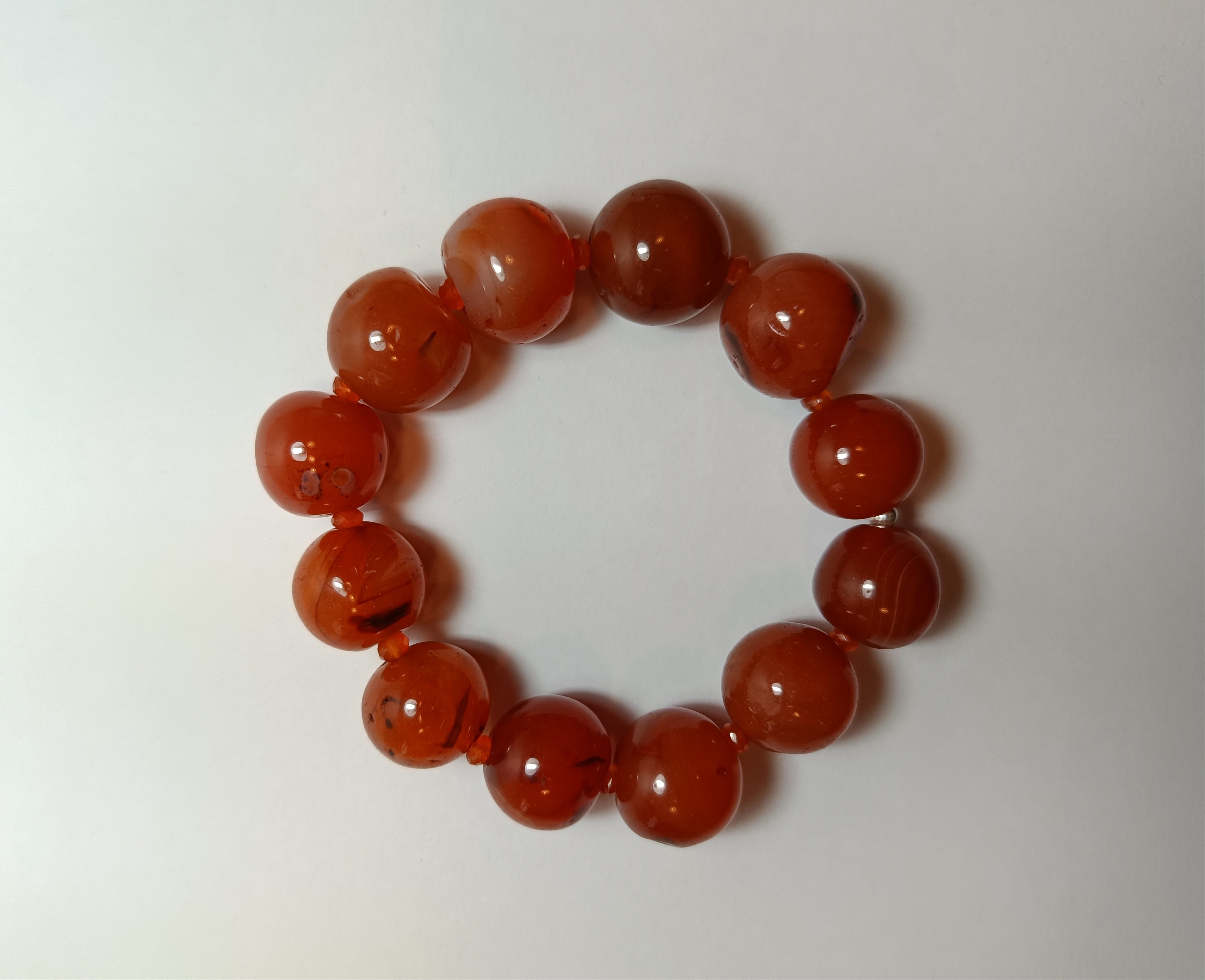 Orangene Karneol Armkette (im Kugelschliff)
