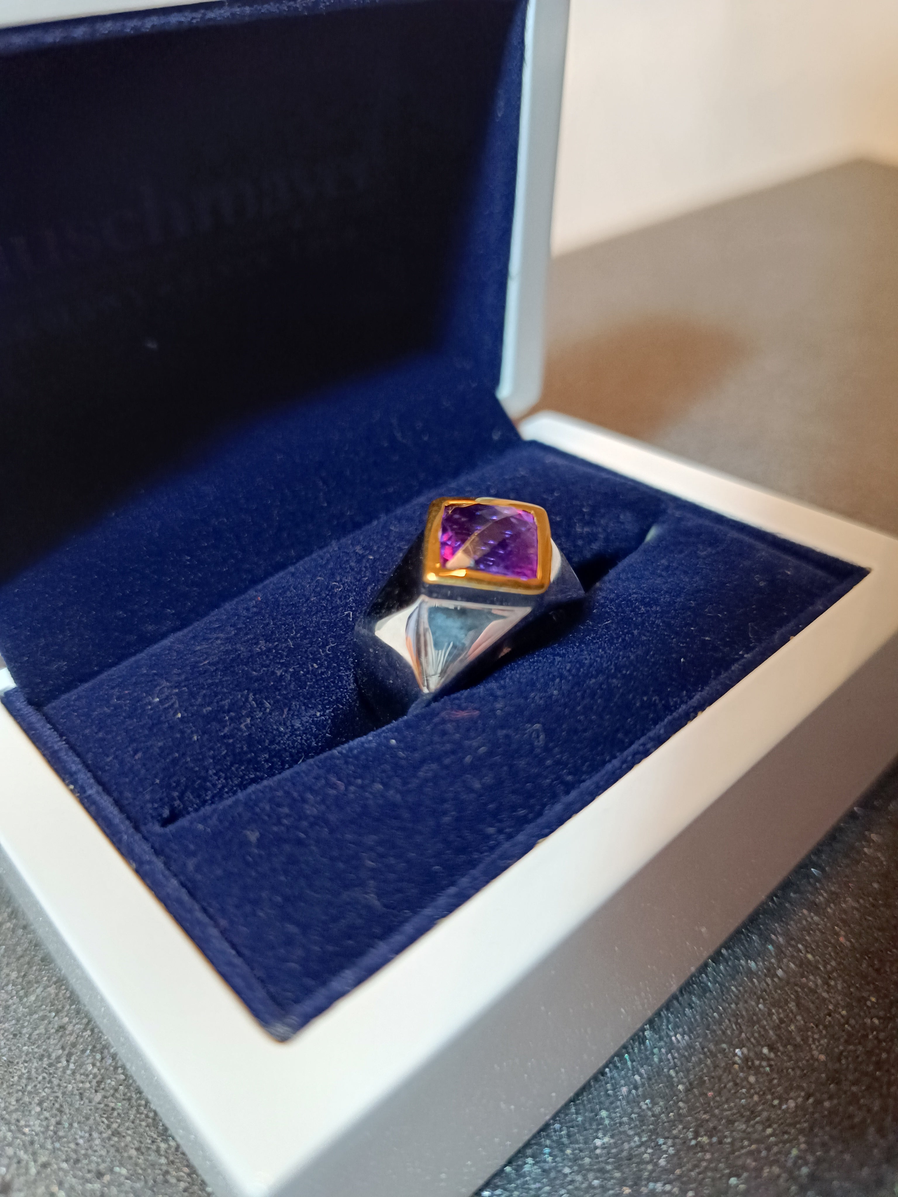 Facettierter Amethyst Ring