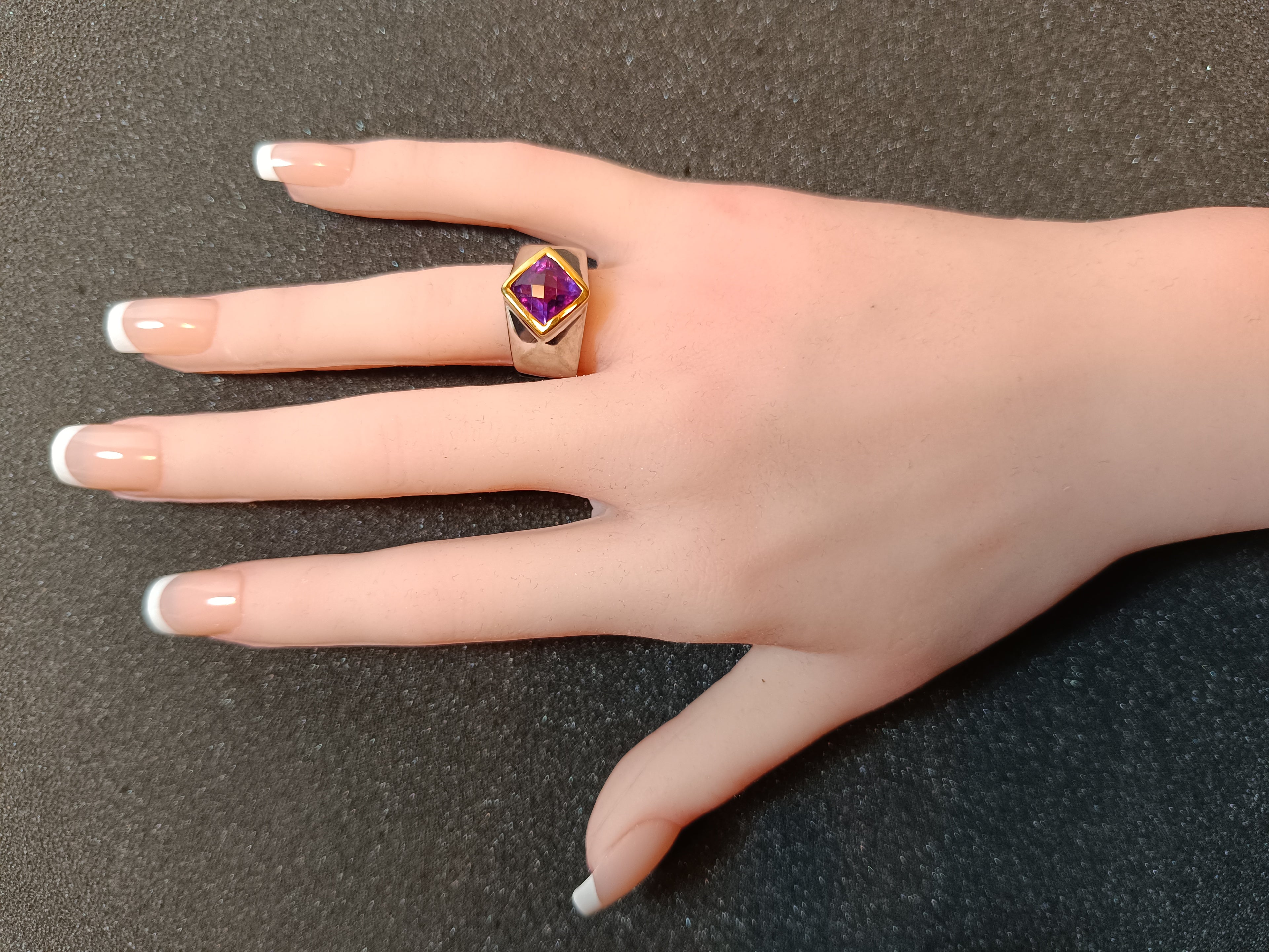 Facettierter Amethyst Ring