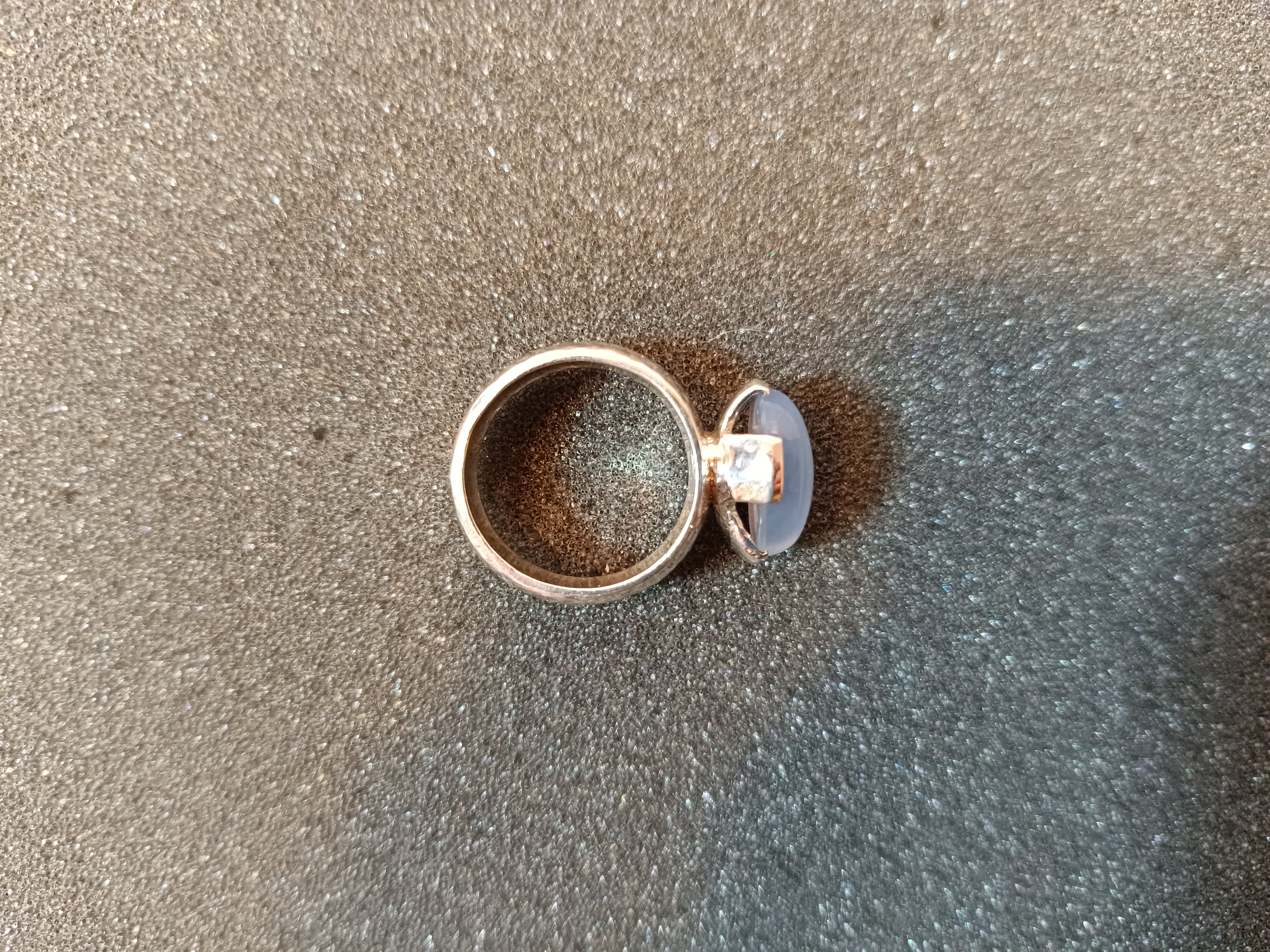Blauer Chalzedon Ring