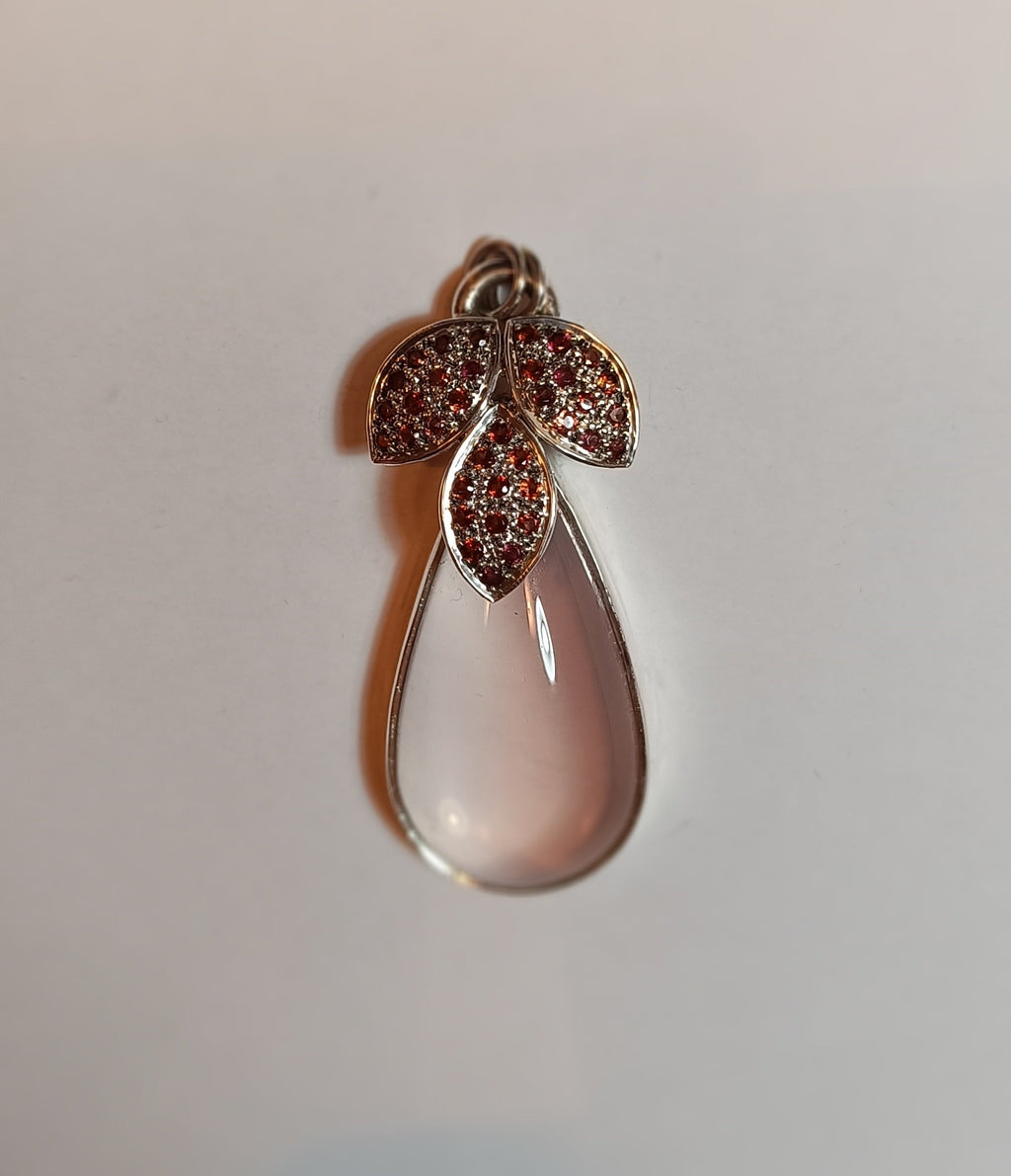 Rosenquarz-Granat Anhänger
