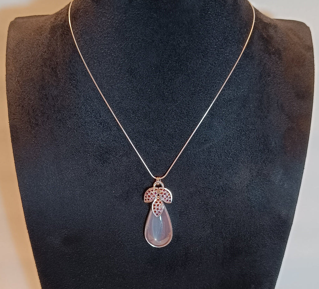 Rosenquarz-Granat Anhänger