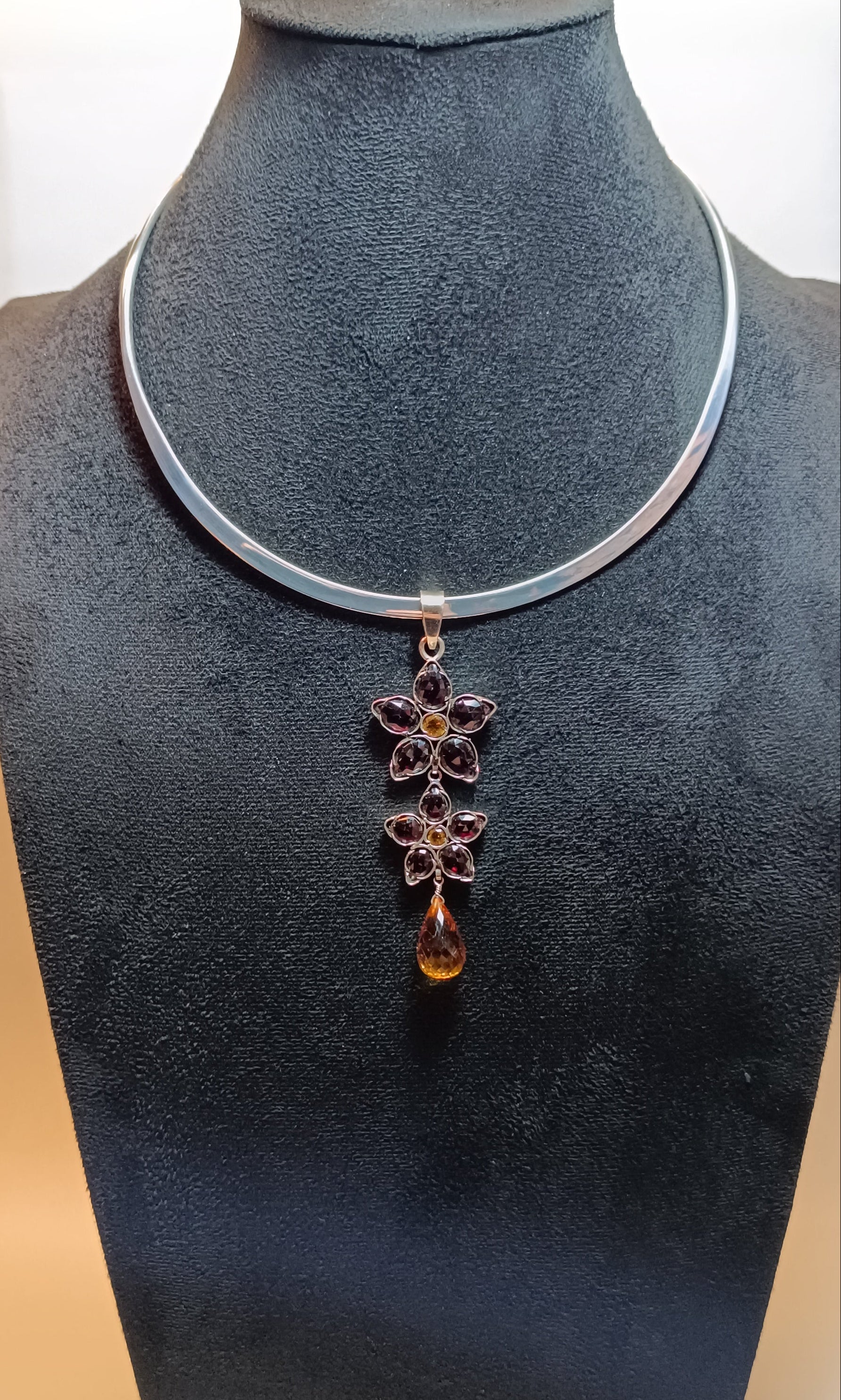 Granat-Citrin Anhänger