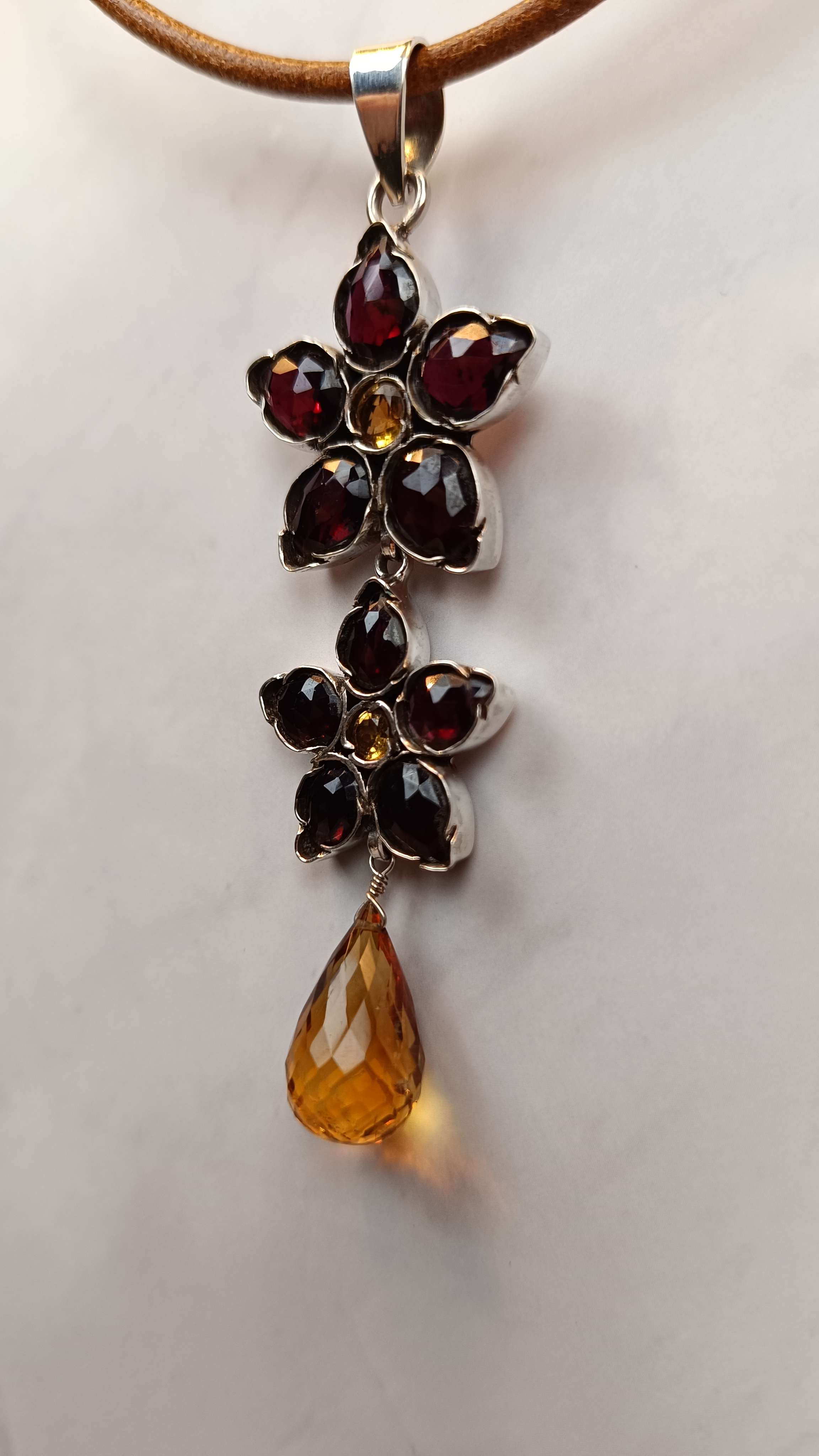 Granat-Citrin Anhänger