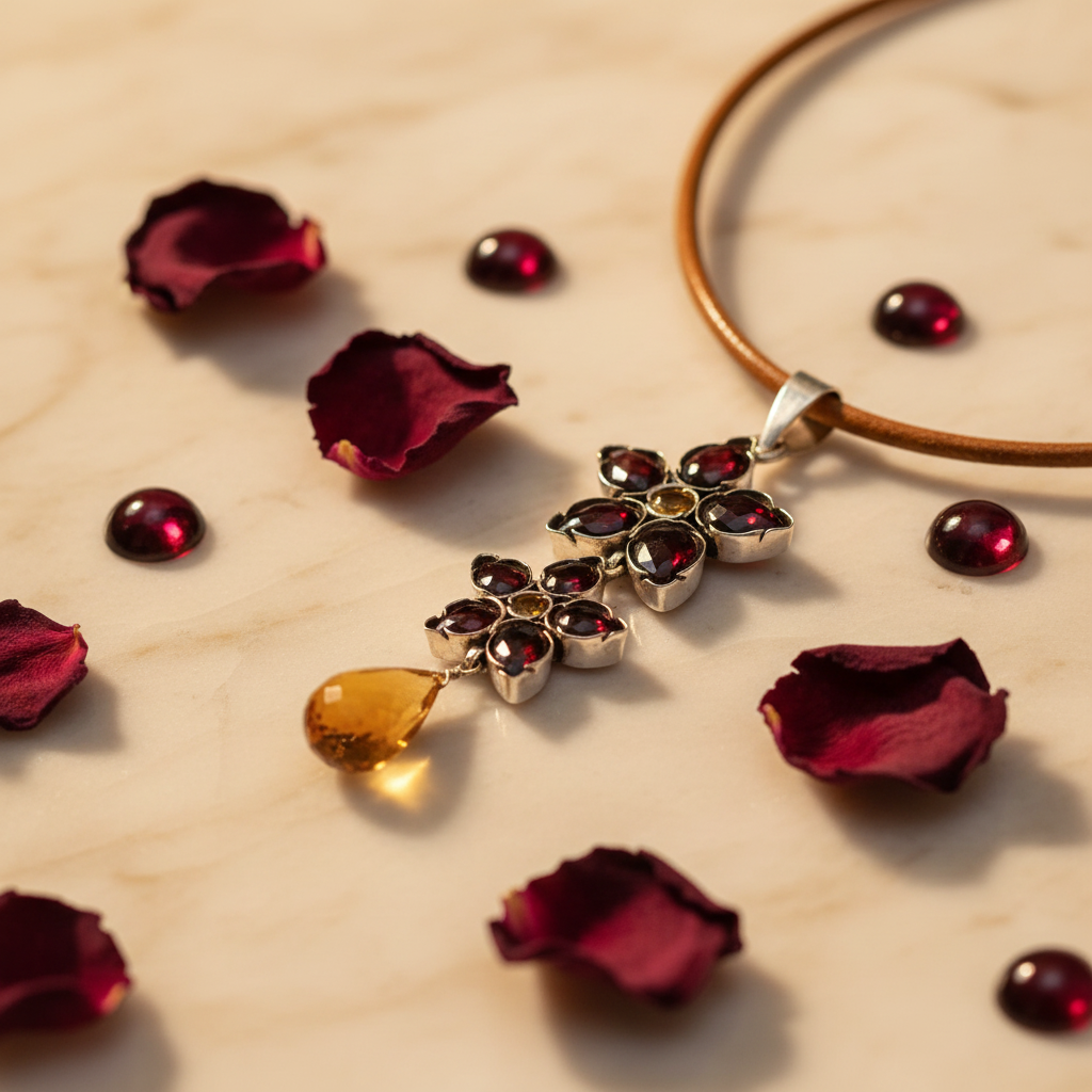 Granat-Citrin Anhänger