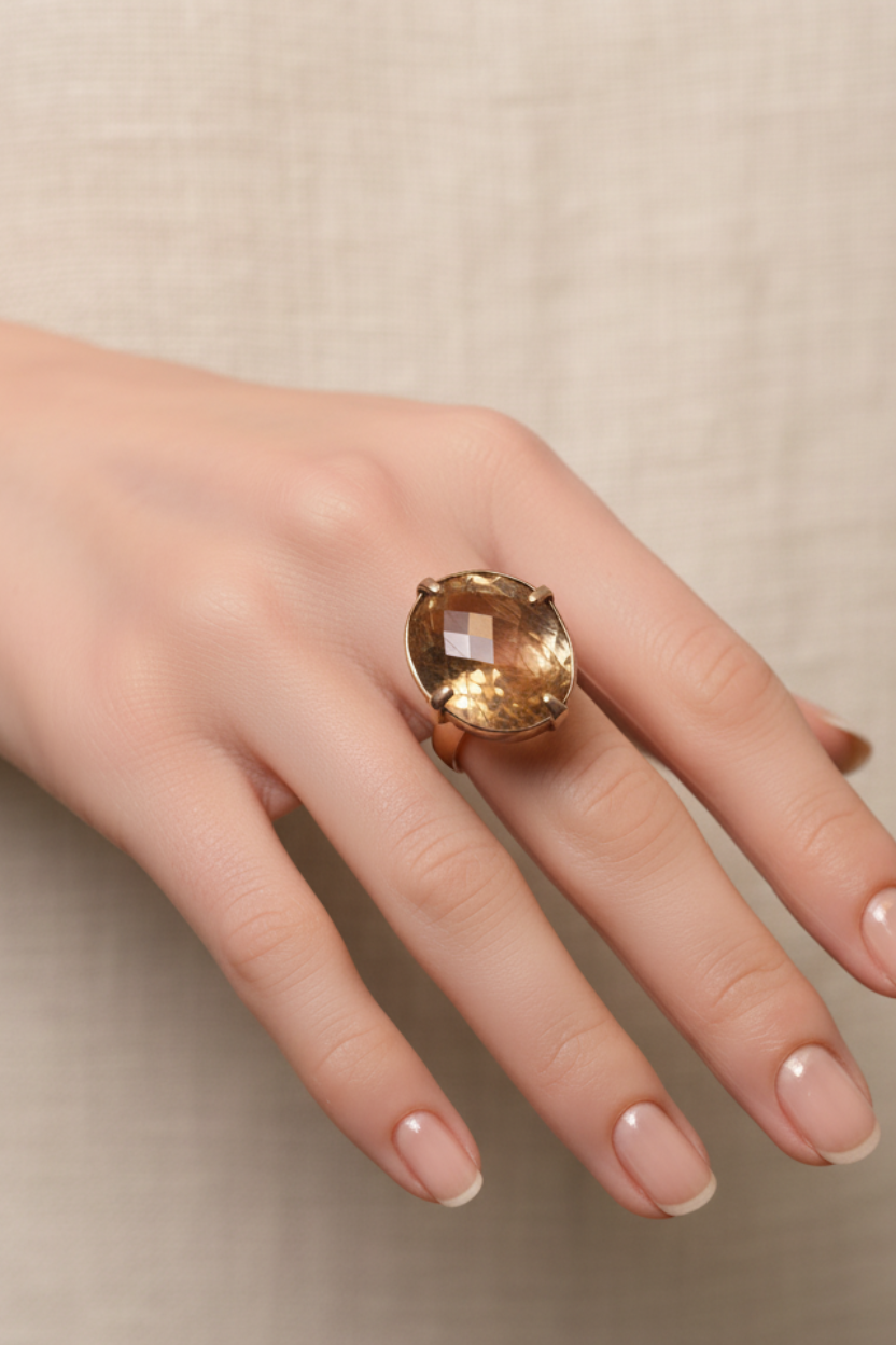 Goldfärbiger Rutil Ring