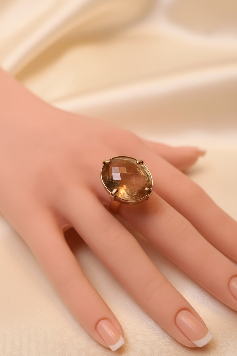Goldfärbiger Rutil Ring