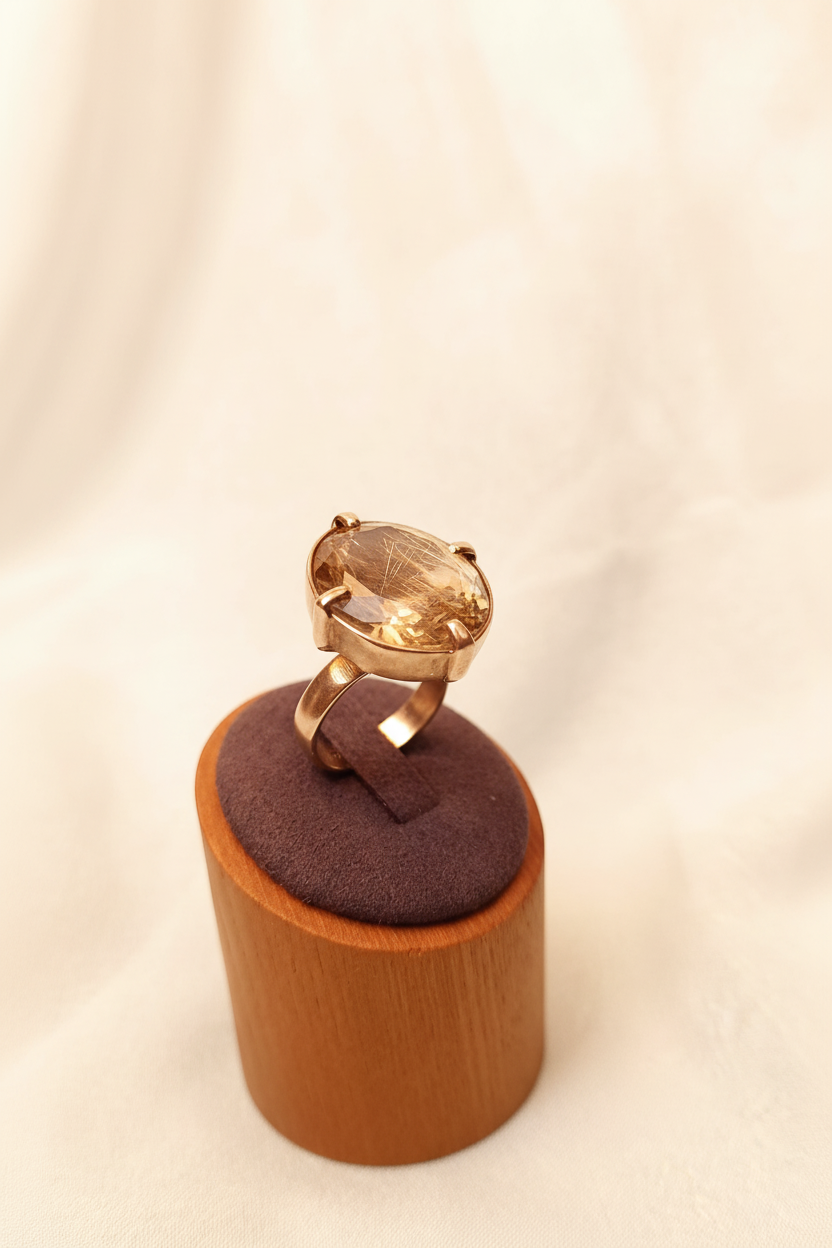Goldfärbiger Rutil Ring